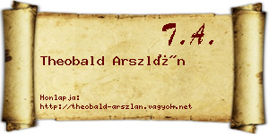 Theobald Arszlán névjegykártya